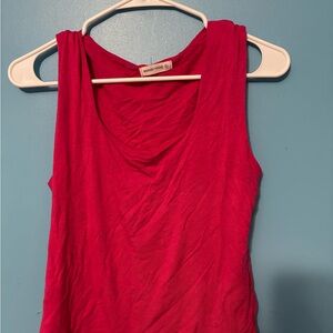 Vibrant Pink Fitted Square Neck Tank Top